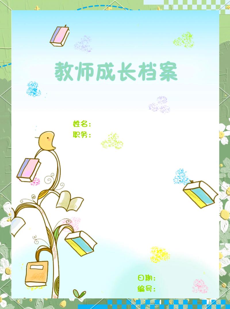 小学班主任整理学生成长档案袋桌面场景