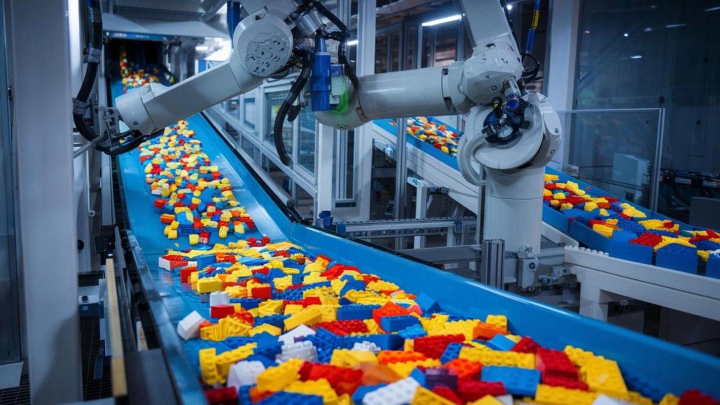 工业流水线批量生产儿童玩具场景