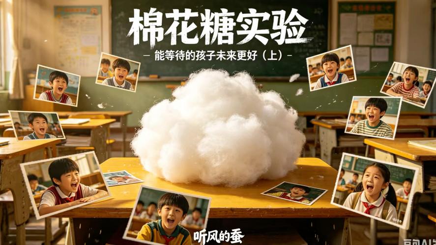 小学生课堂棉花糖实验等待表情抓拍