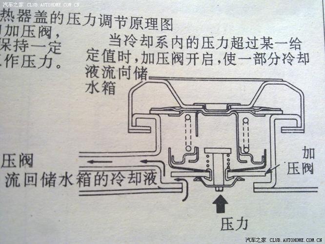 汽车散热器盖泄压阀解剖图