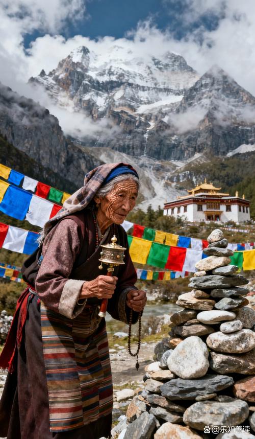 稻城亚丁冲古寺金顶经幡