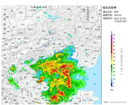 传统雷达回波短临外推移动轨迹示意图