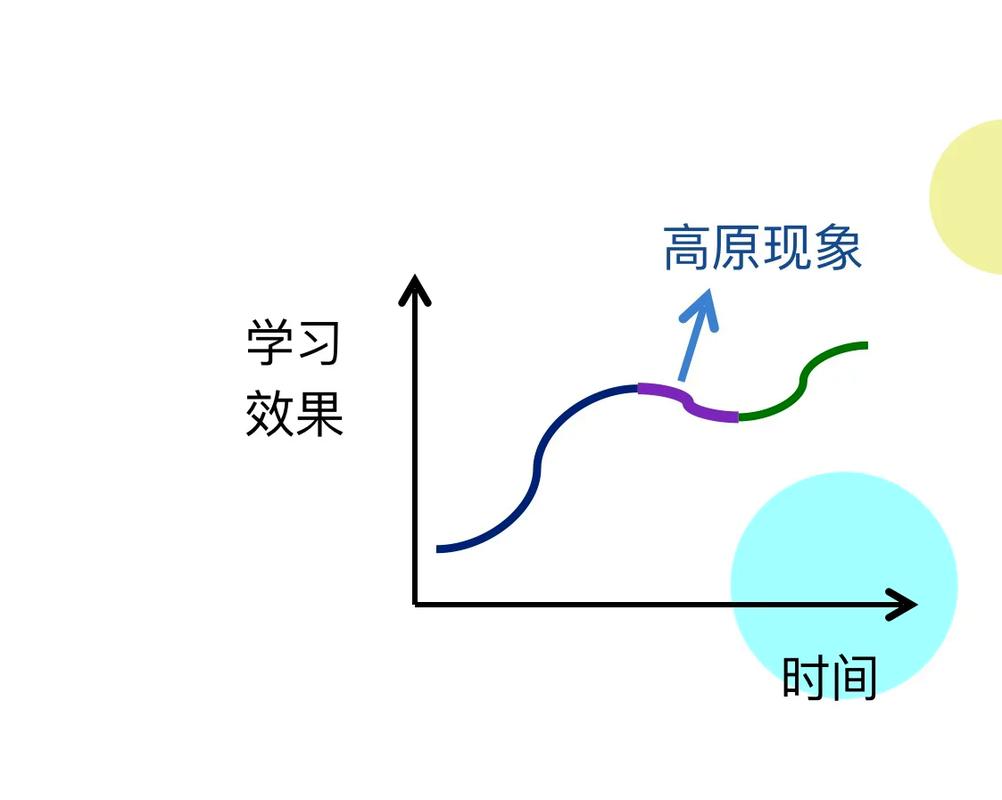 长期学习曲线中的平台期与突破点示意图