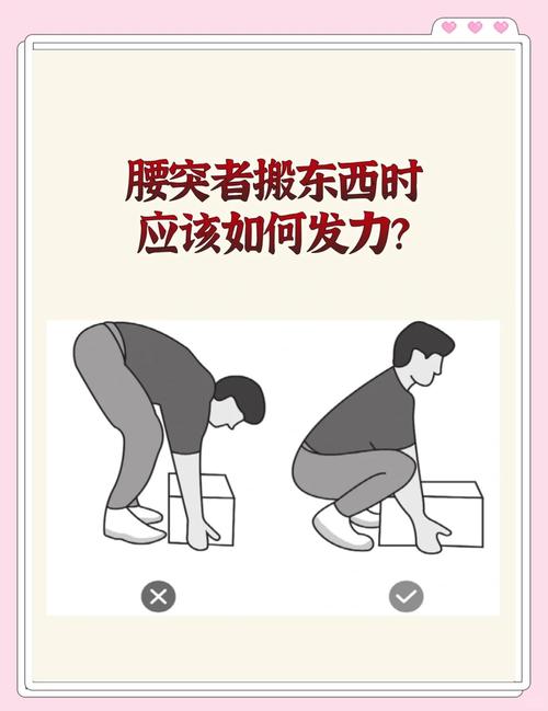 正确取高处物品姿势屈髋屈膝背部挺直搬运重物