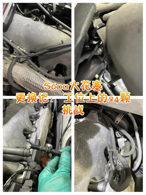 汽修工位上四缸发动机拆检火花塞实拍