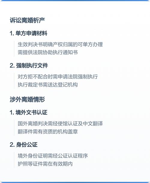 离婚后房产过户所需材料清单图