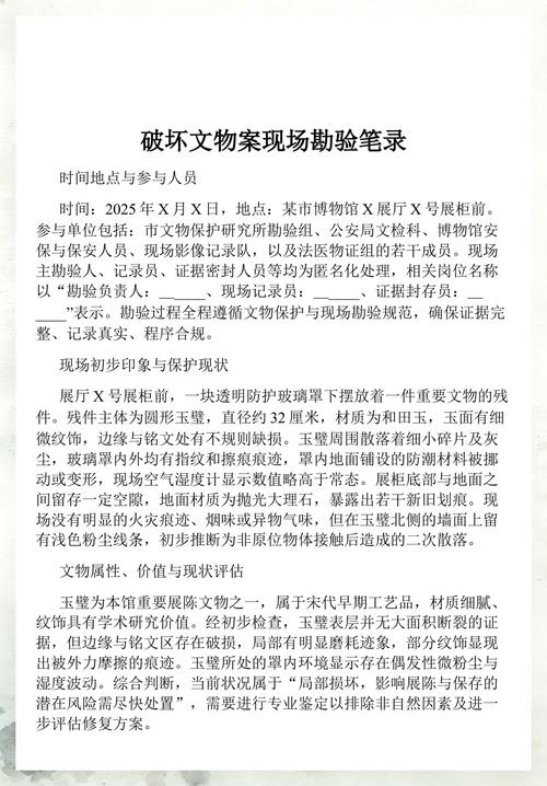 文物损坏责任认定现场勘验记录 实拍