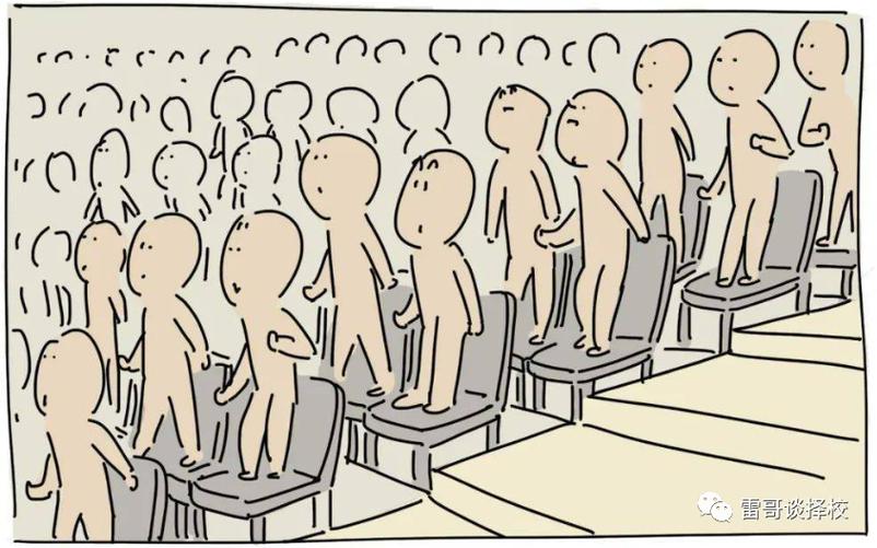剧场效应内卷拥挤的观众示意图
