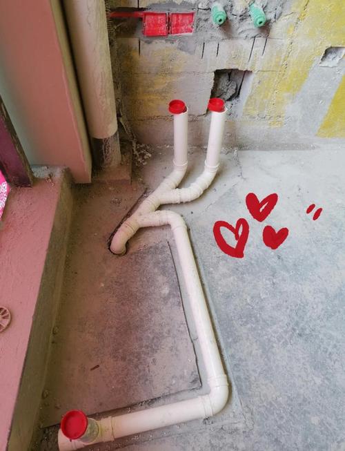 家装阳台洗衣机地漏安装实拍图