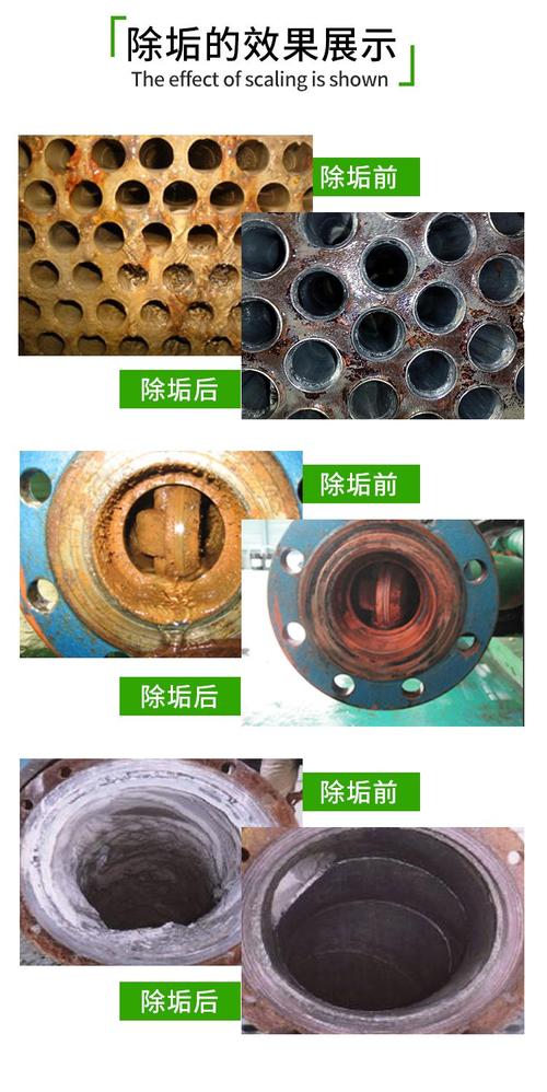 工业锅炉管道内壁结垢对比实拍