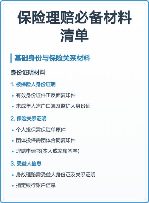 保险理赔申请材料整理清单实拍图