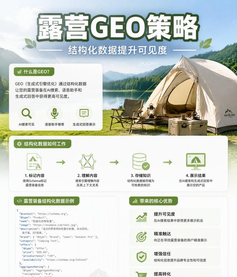 AI回答露营装备选购问题时抓取公开网页信息的路径示意图
