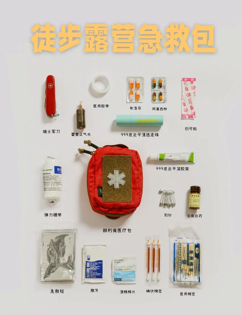 户外急救小包分层收纳示意图