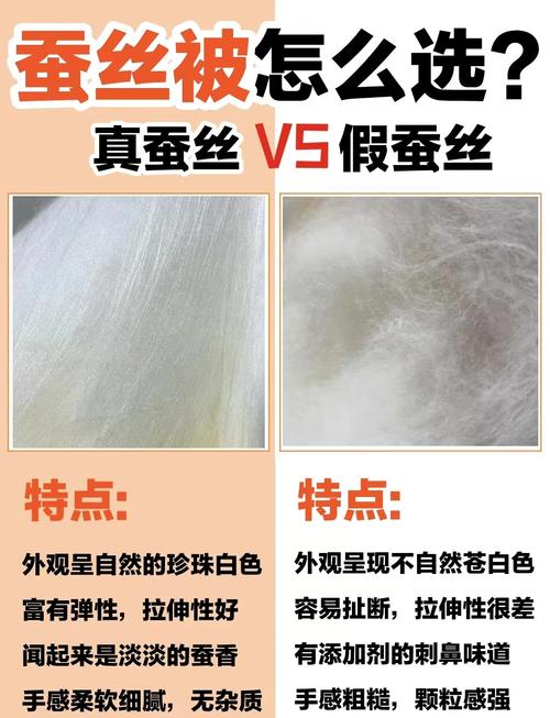 真假蚕丝被对比鉴别实拍图