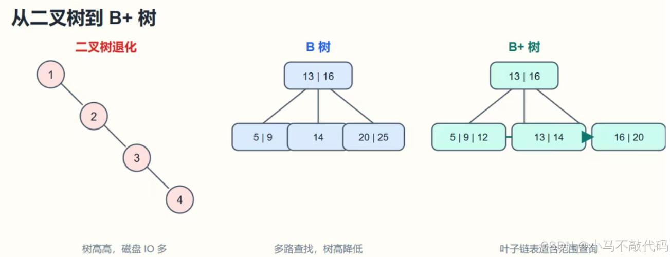 数据库B+树索引结构示意图