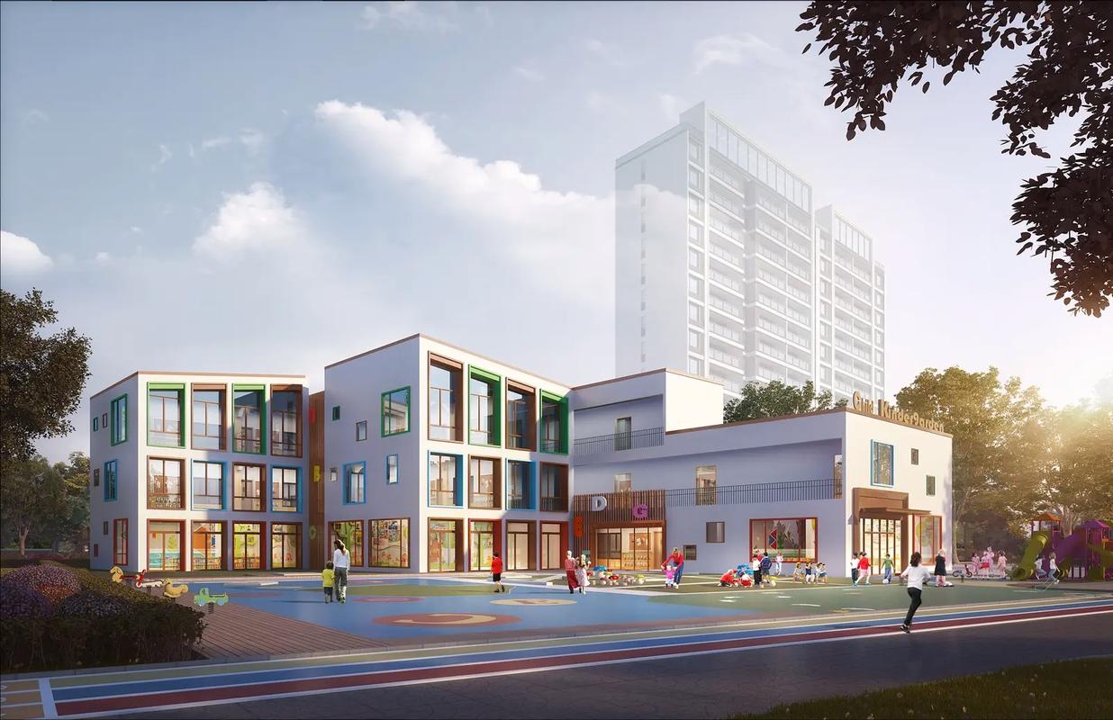 某市新区公办幼儿园建筑外观实景图