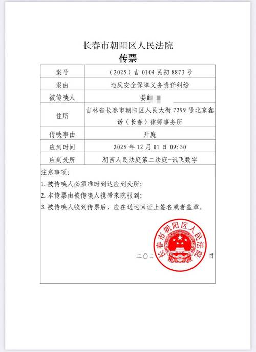 民事诉讼法法院传票样本