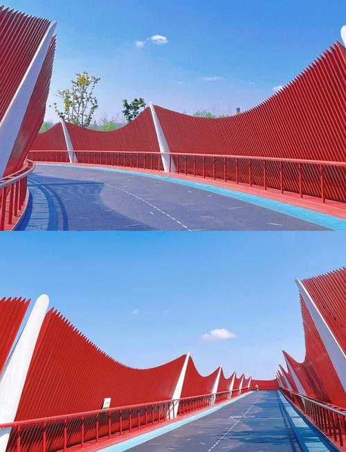 成都麓湖飘带桥专用骑行道实景