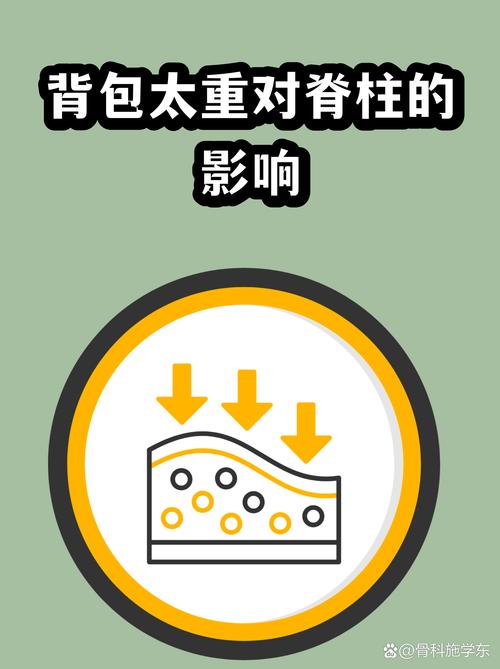 超重通勤包对脊柱压力示意图