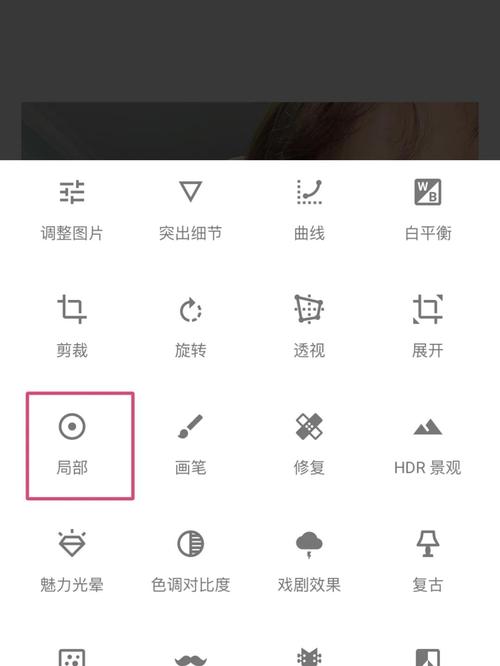 Snapseed手机修图界面局部调整功能