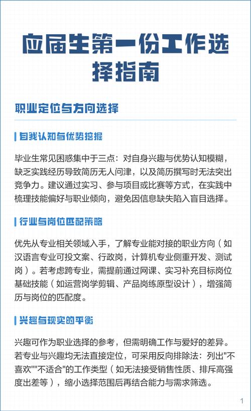 应届生第一份职业选择方向对比表