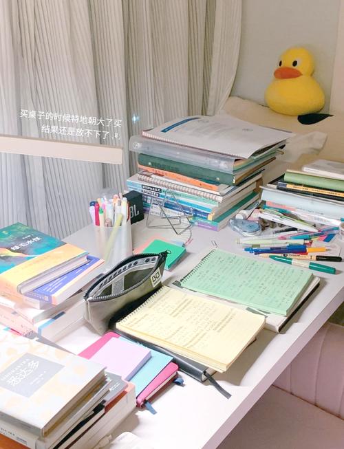 学生堆满网红错题本的学习书桌