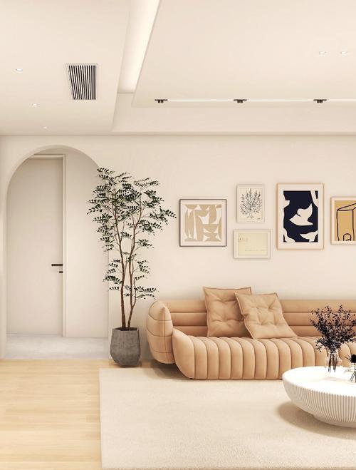 小户型田园风格客厅 细腿家具 浅色系