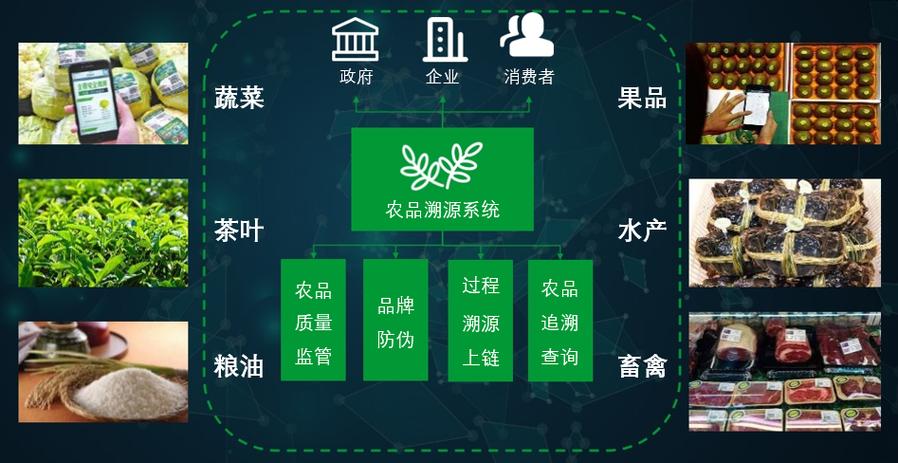 区块链农产品溯源产业链落地示意图
