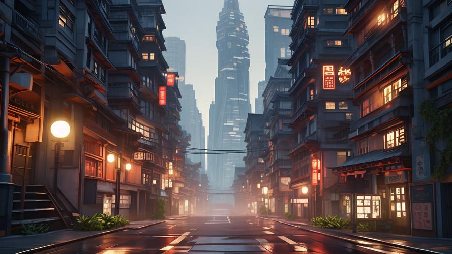 AI生成的高质量视频示例截图，未来城市街道