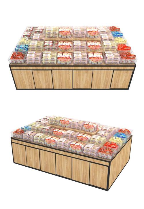 线下精品超市休闲零食散装称重货架实拍图