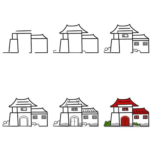 大理白族民居几何线条