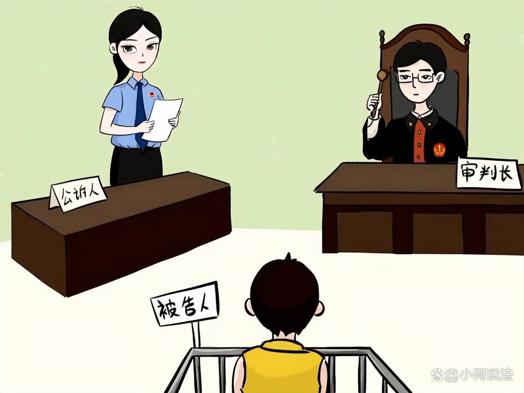 法庭审判过程被告人翻供场景漫画示意图