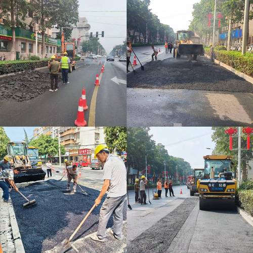 维修厂周边市政破损柏油路测试场景