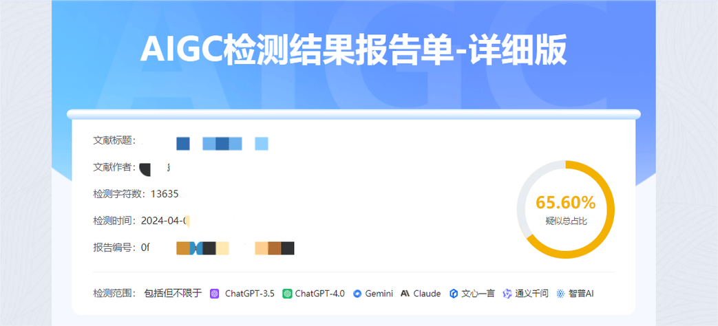 学术期刊编辑部电脑屏幕上显示的AI检测报告红色警告