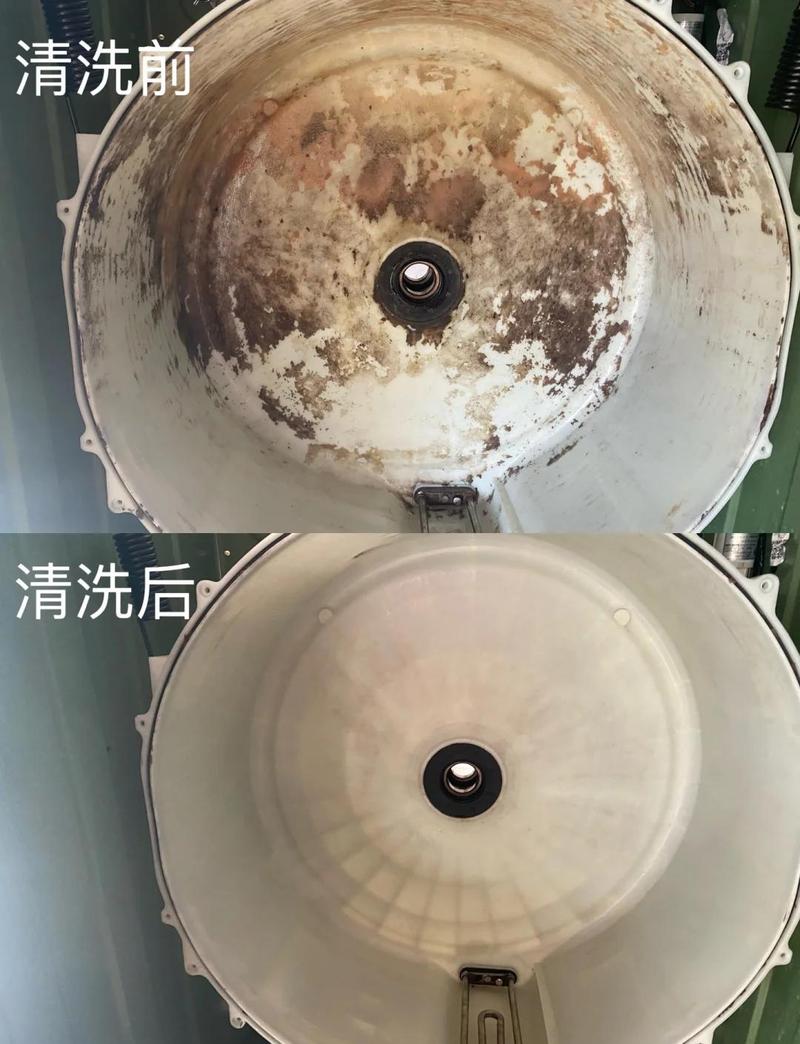 滚筒洗衣机胶圈清洁前后对比图