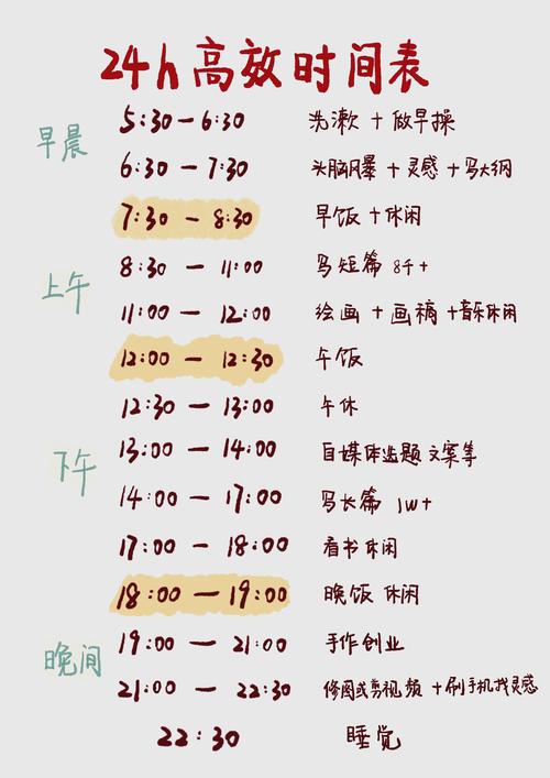 上班族密密麻麻的手写时间计划表