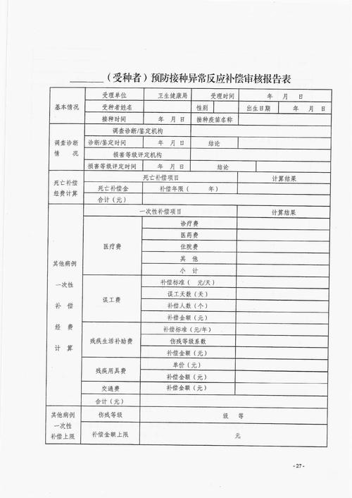 疫苗异常反应诊断意见书样本