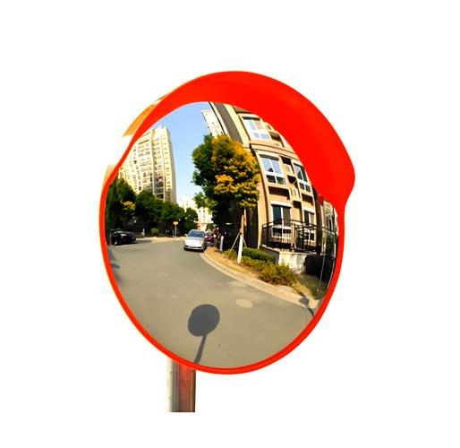 路边的交通安全反光镜隐喻