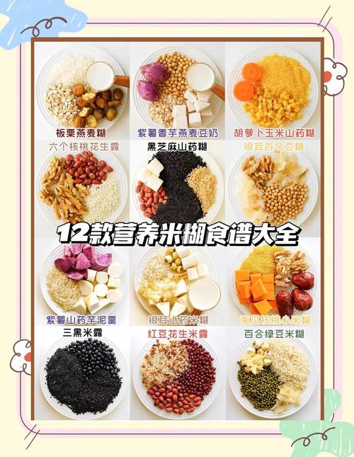 杂粮米糊搭配食材碗中展示