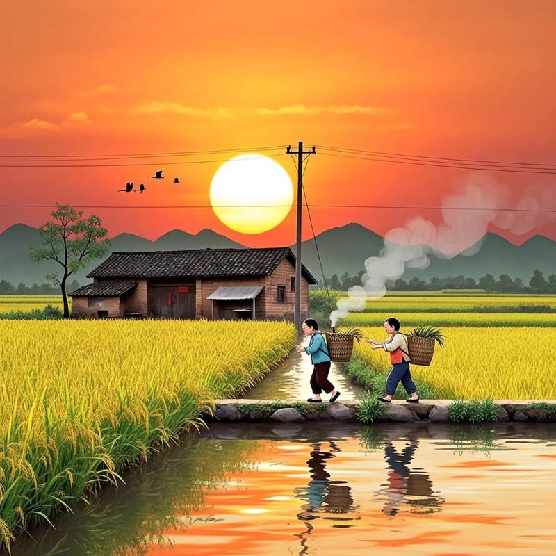 稻浪里的乡愁