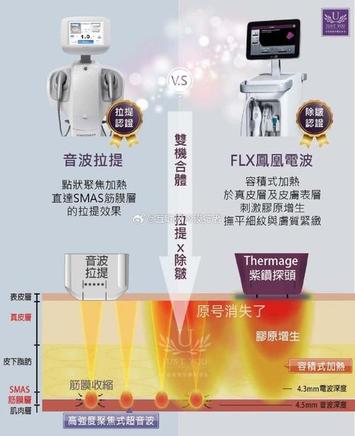 射频美容仪加热真皮层示意图