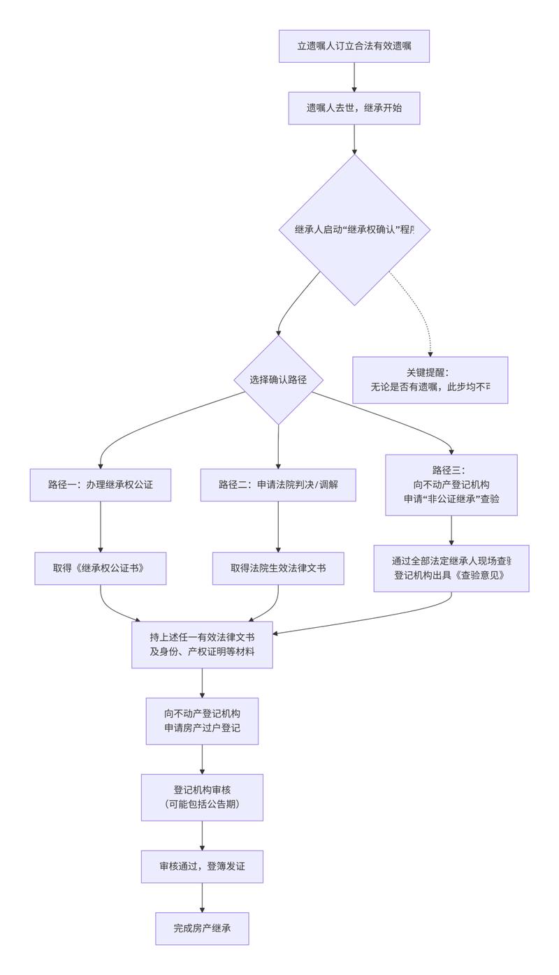 遗产继承遗嘱公证流程示意图