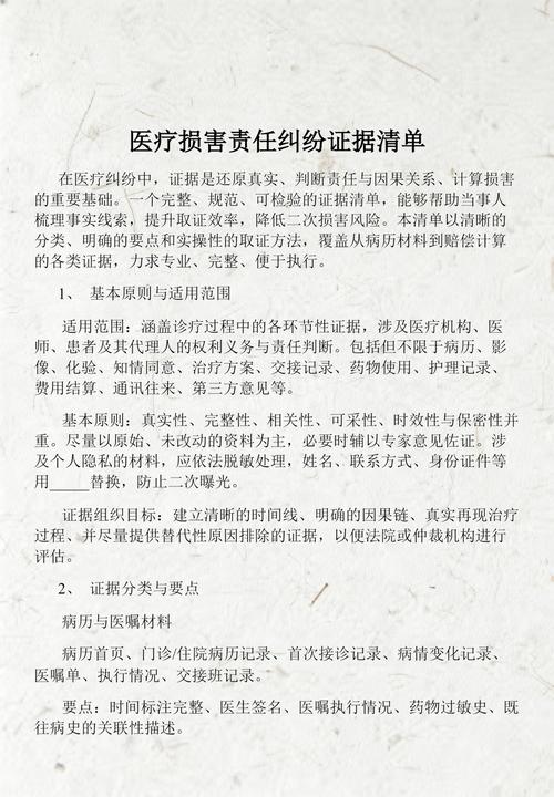 医疗纠纷维权证据整理清单实拍