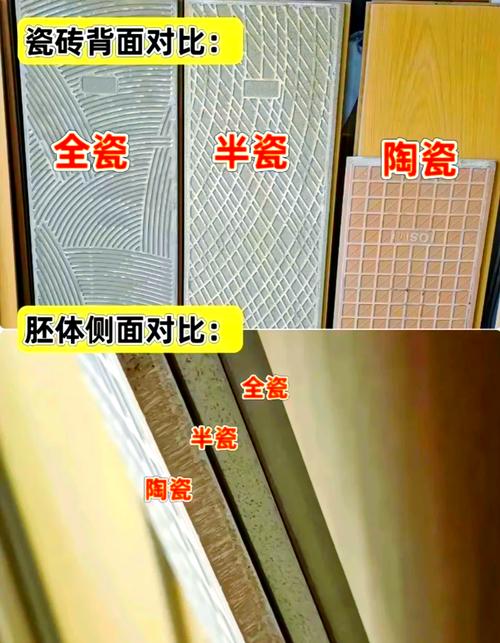 陶瓷砖与全瓷砖断面密度对比