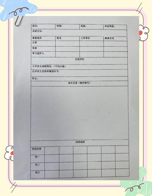 中学生自制综合素质评价手工档案册