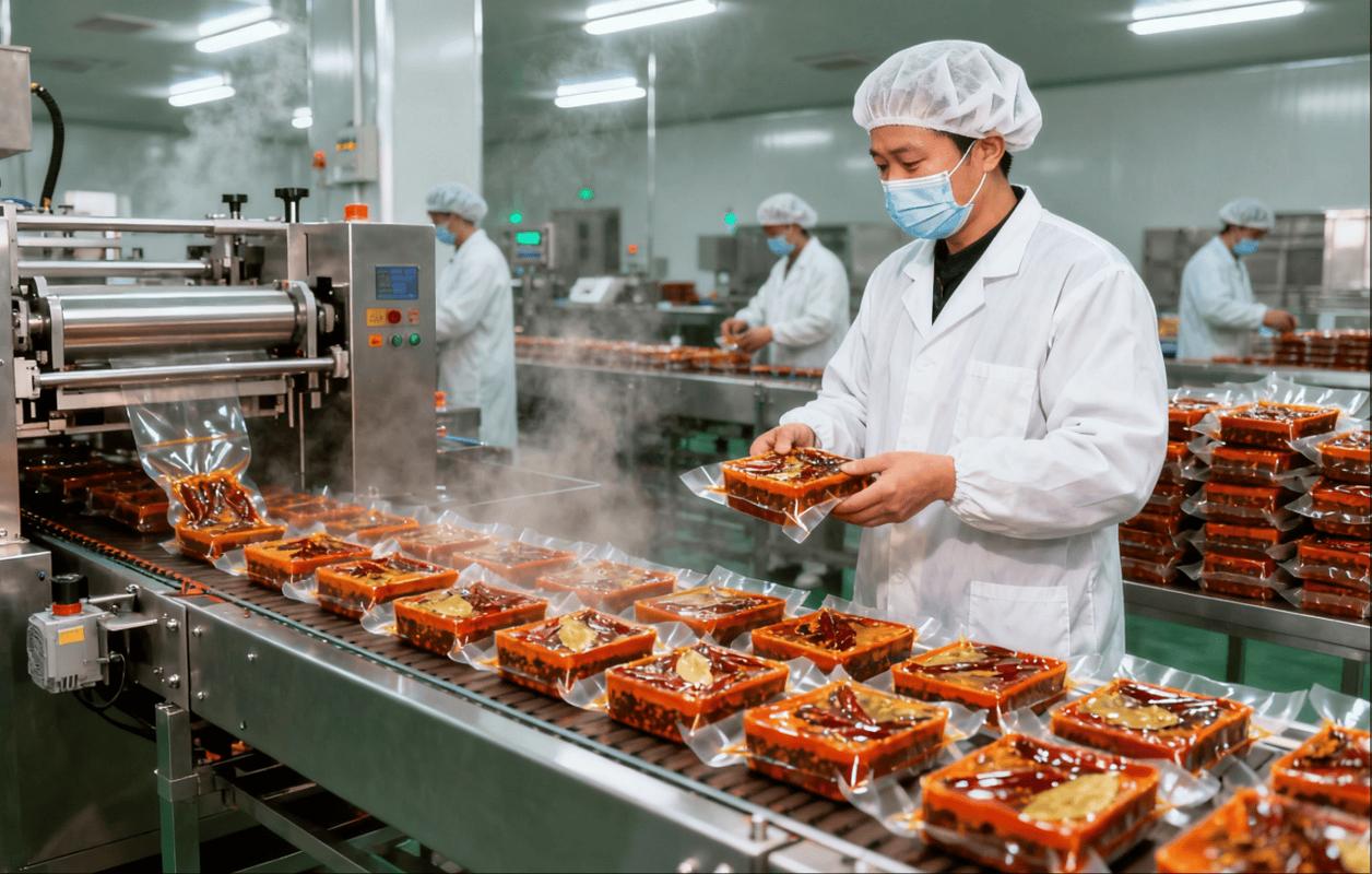 连锁火锅品牌中央厨房火锅底料分装生产线