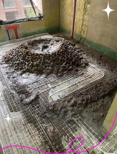 地暖铺设地砖前细石混凝土回填施工