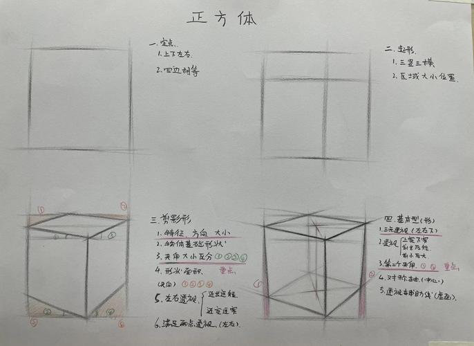 小学生手绘正方体体积推导草稿纸