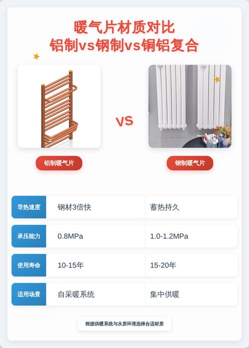 几种主流暖气片材质对比，钢制、铜铝复合、铸铁暖气片实拍