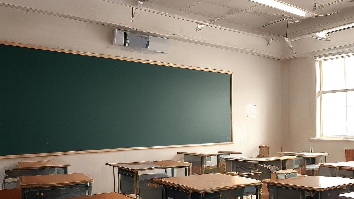 小学教室课桌上面半块刻花纹橘子皮